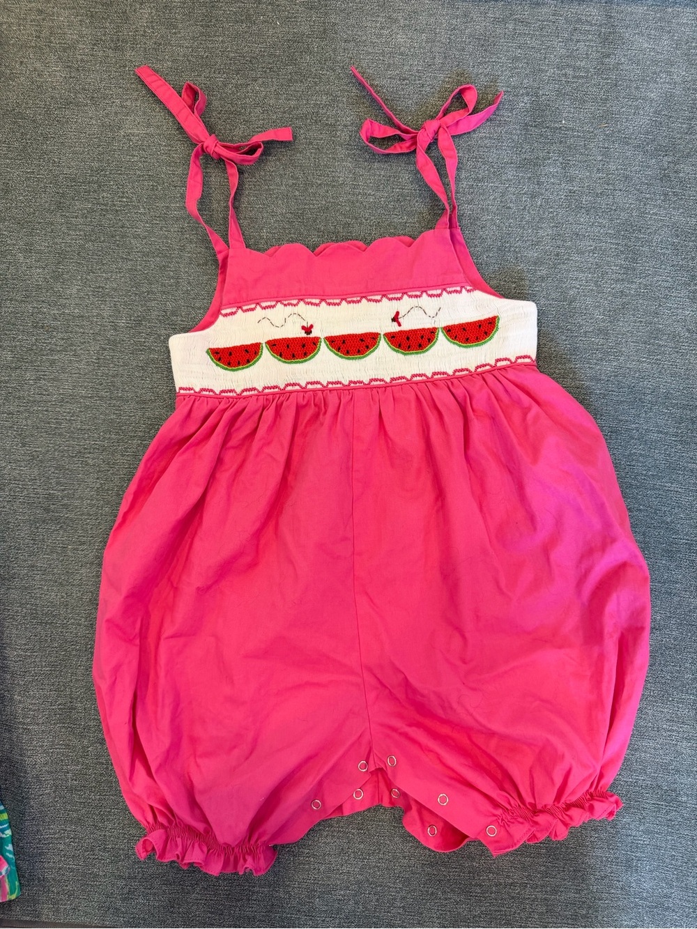 Mom & Me Smocked Watermelon Bubble Romper - Size 18 Months